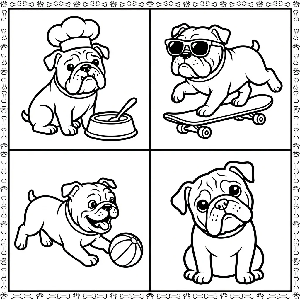 Bulldog coloring pages
