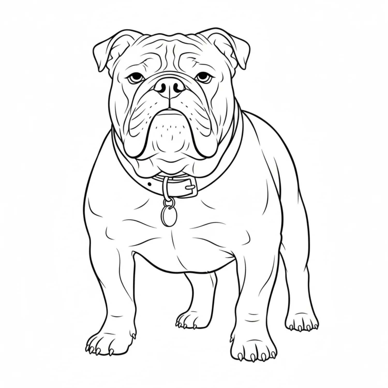 English Bulldog coloring page - free printable english bulldog coloring sheet for kids