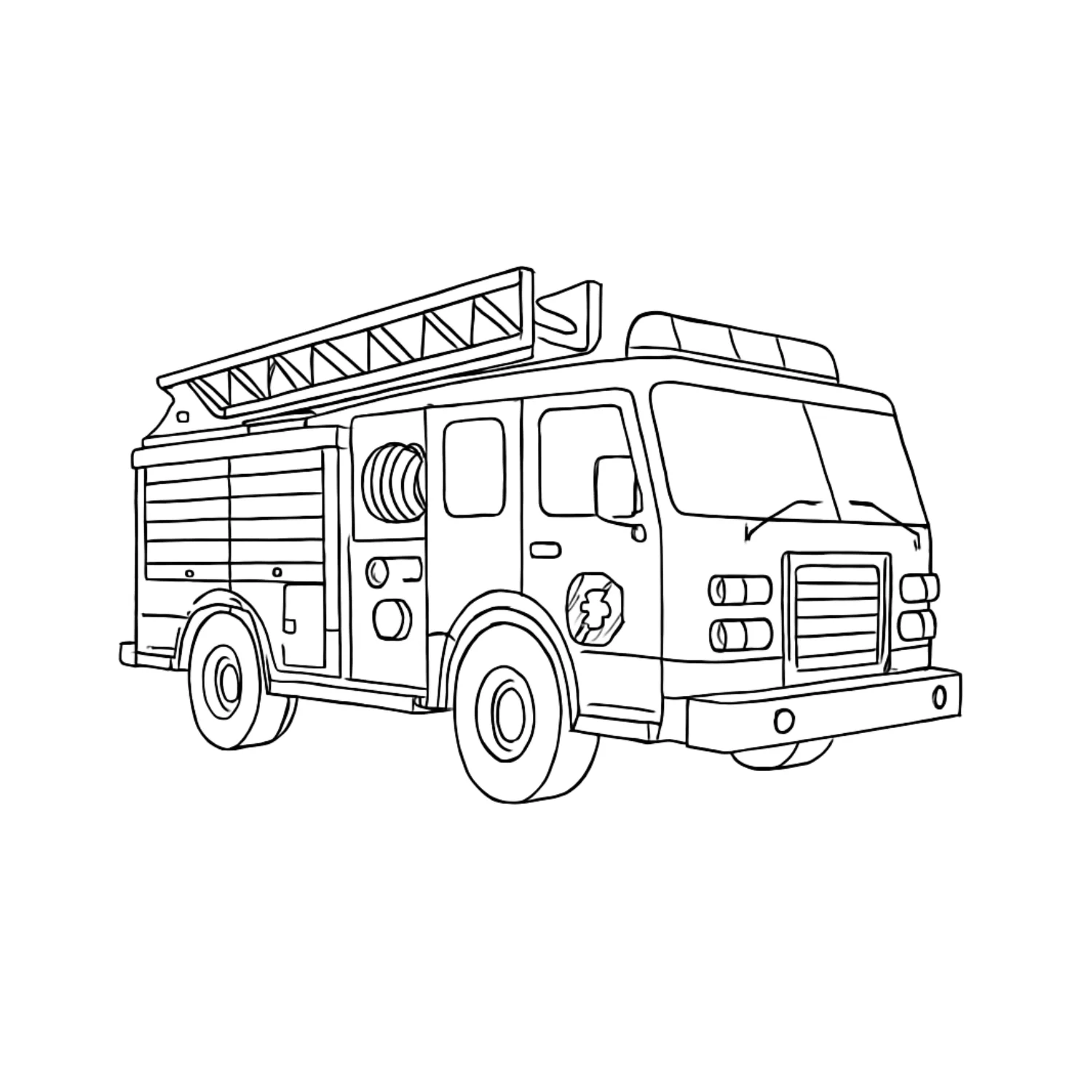 Fire Truck coloring page - free printable fire truck coloring sheet for kids
